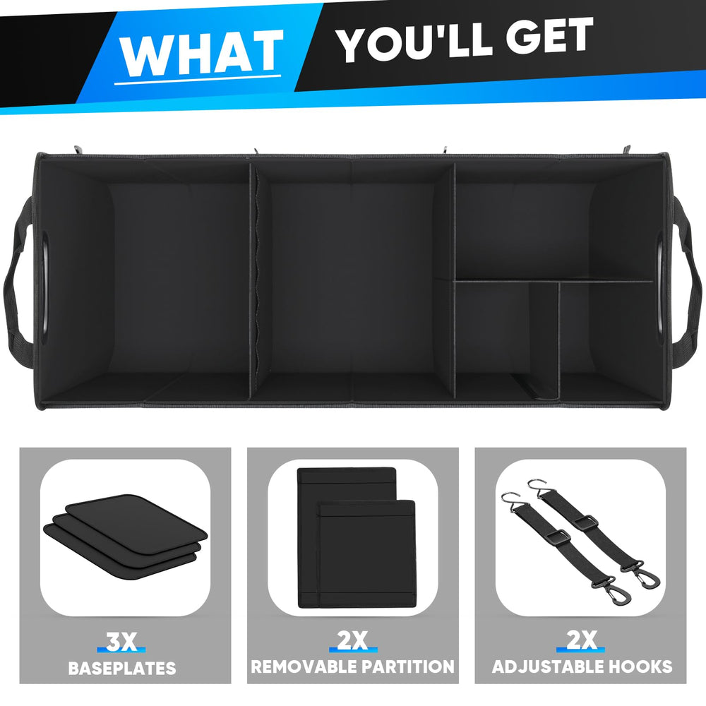 Simniam trunk organizer works across SUVs, trucks, cars, and minivans