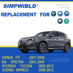 SIMPWIBLD Honda Fit 16-inch front wiper blade for clean passenger-side swipes.