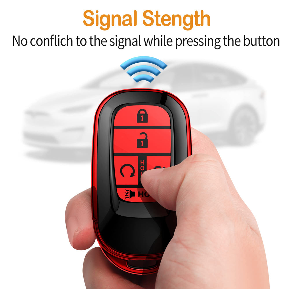 Sindeda Honda key fob red cover keeps logo visible while protected.