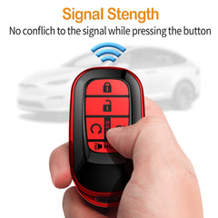 Sindeda Honda key fob red cover keeps logo visible while protected.