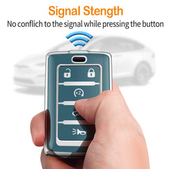 Sindeda soft-touch finish enhances grip and premium feel of the key fob