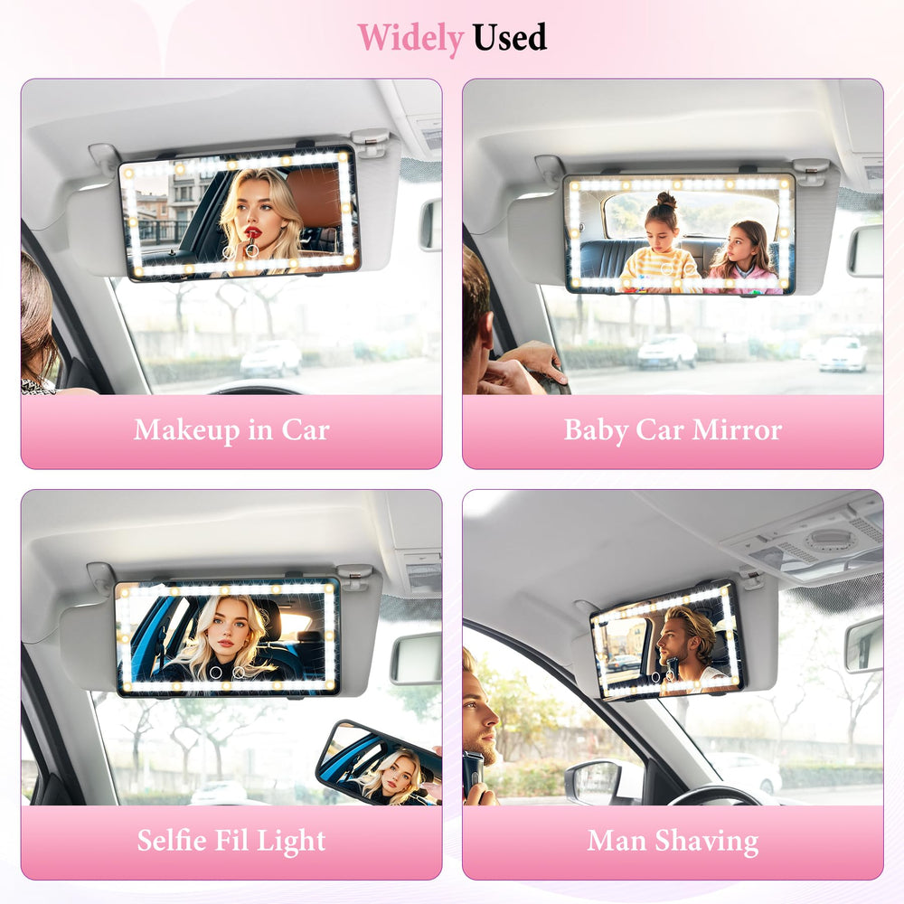 Universal-fit sun visor mirror by SINGARO, easy to install in most cars.