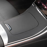 Singkin center-console wrap close-up shows precise 1:1 fit for Mercedes GLC.