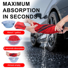 Singrune absorbent microfiber towel sized 24x36 covers more surface area.