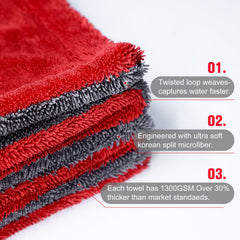 Singrune lint-free towel delivers a smooth finish on glass and chrome.