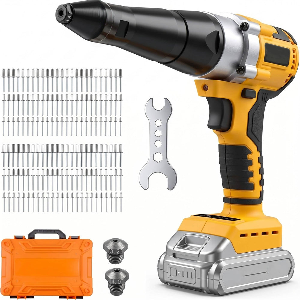 SINGTIP electric rivet gun with quick-change nozzle enables fast riveting
