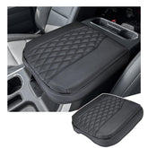 Sinminou center console armrest cover on Silverado with soft PU leather enhances elbow comfort.