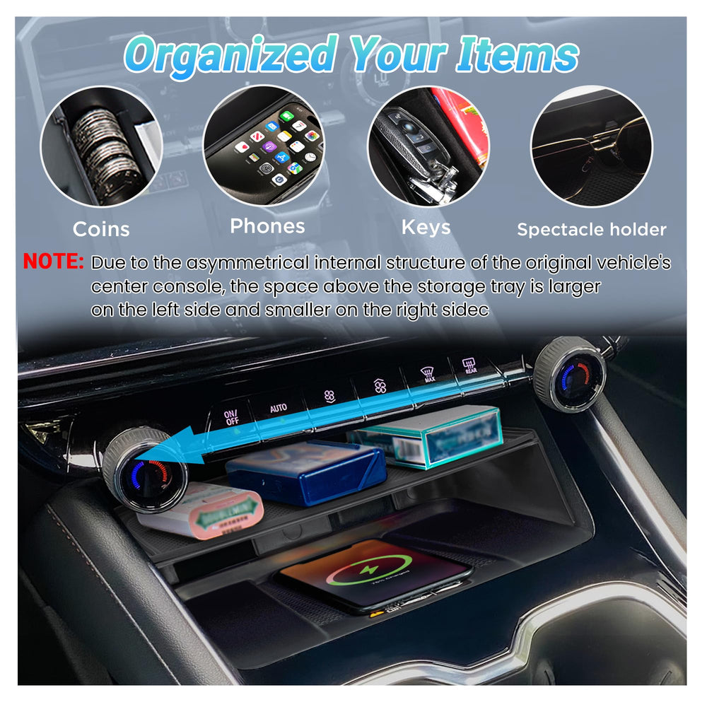 Sinminou center console tray installs without tools for quick setup.