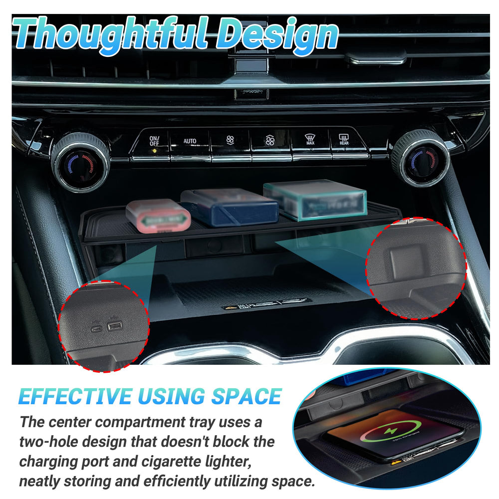Sinminou matte ABS tray blends with interior for a seamless look.