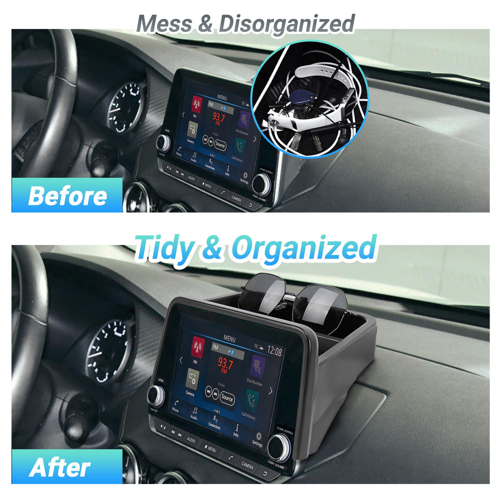 Sinminou dash tray storage keeps sunglasses, napkins, and cards organized.