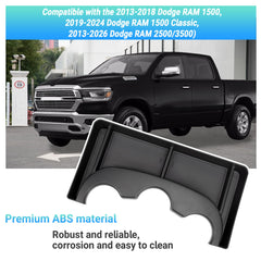 Sinminou RAM 2500/3500 jump-seat tray expands storage while preserving seat access.