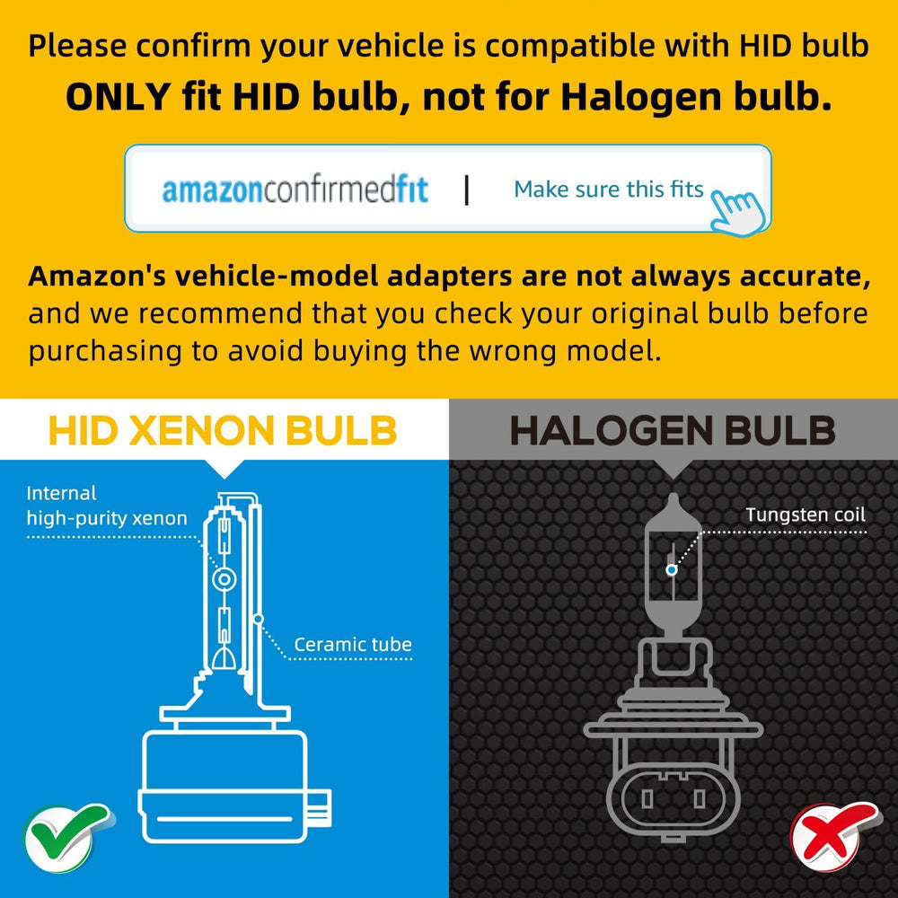 Sinoparcel D1S/D1R HID bulb pack 2 - improved road visibility at night