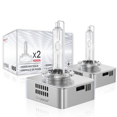 Sinoparcel D5S HID headlight bulbs deliver 6000K white light for enhanced nighttime visibility.