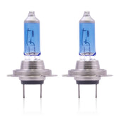 Sinoparcel H7 bulb front view showing bright halogen core for enhanced road illumination.