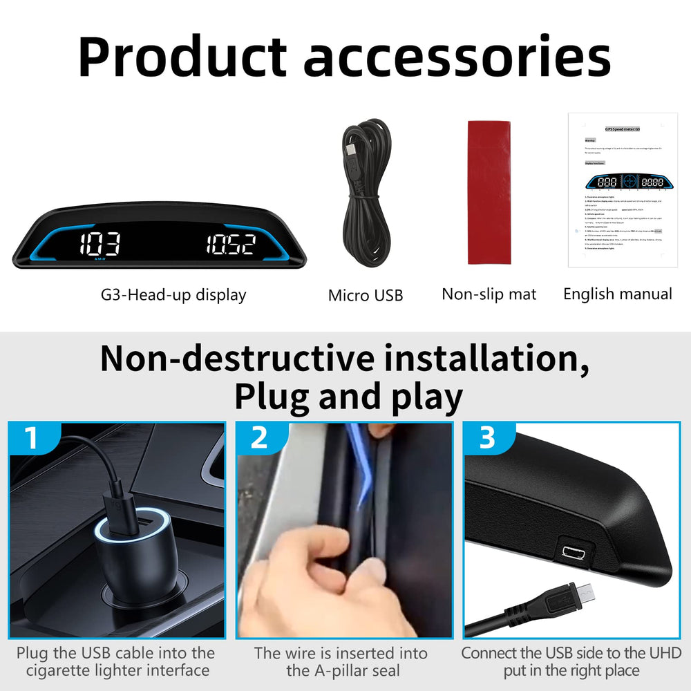 SinoTrack HUD offers clear visibility at night with enhanced display readability.