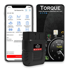 SinoTrack OBD2 Scanner Bluetooth setup shown with phone for quick diagnostic checks.
