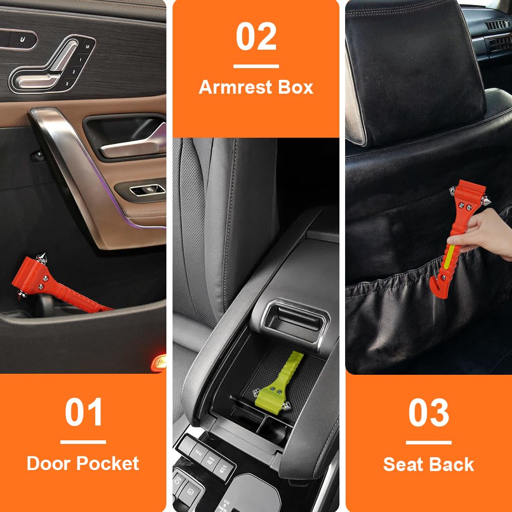 SINSEN car safety hammer compact set saves space in vehicle.
