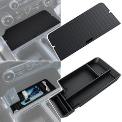 Sinvanho center console cover with hidden pocket for Ford F-150, discreet storage.