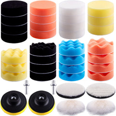 SIQUK 38-piece car polishing kit with 3-inch pads for efficient detailing