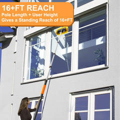 SISUPASSIE pole locking system enhances stability while scrubbing.