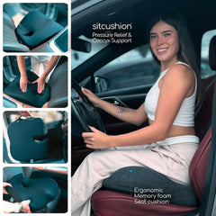 Non-slip base keeps cushion secured on seats.