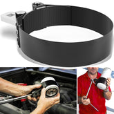 Sixcow 2322D heavy-duty oil filter wrench clamps securely on 5-1/4 to 5-3/4 inch filters.