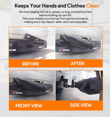 Sixcow BX8875 tow bar cover vents minimize moisture buildup and prevent rust.