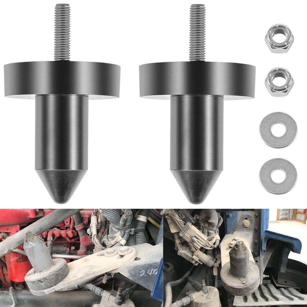 Sixcow hood pin poly pair packaged for Kenworth hood upgrades.