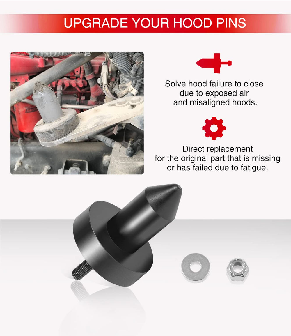 Sixcow hood pin poly replacement compatibility chart image.