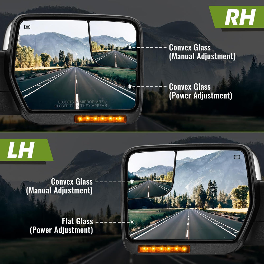 Siziom manual folding side mirrors save space and protect from impact