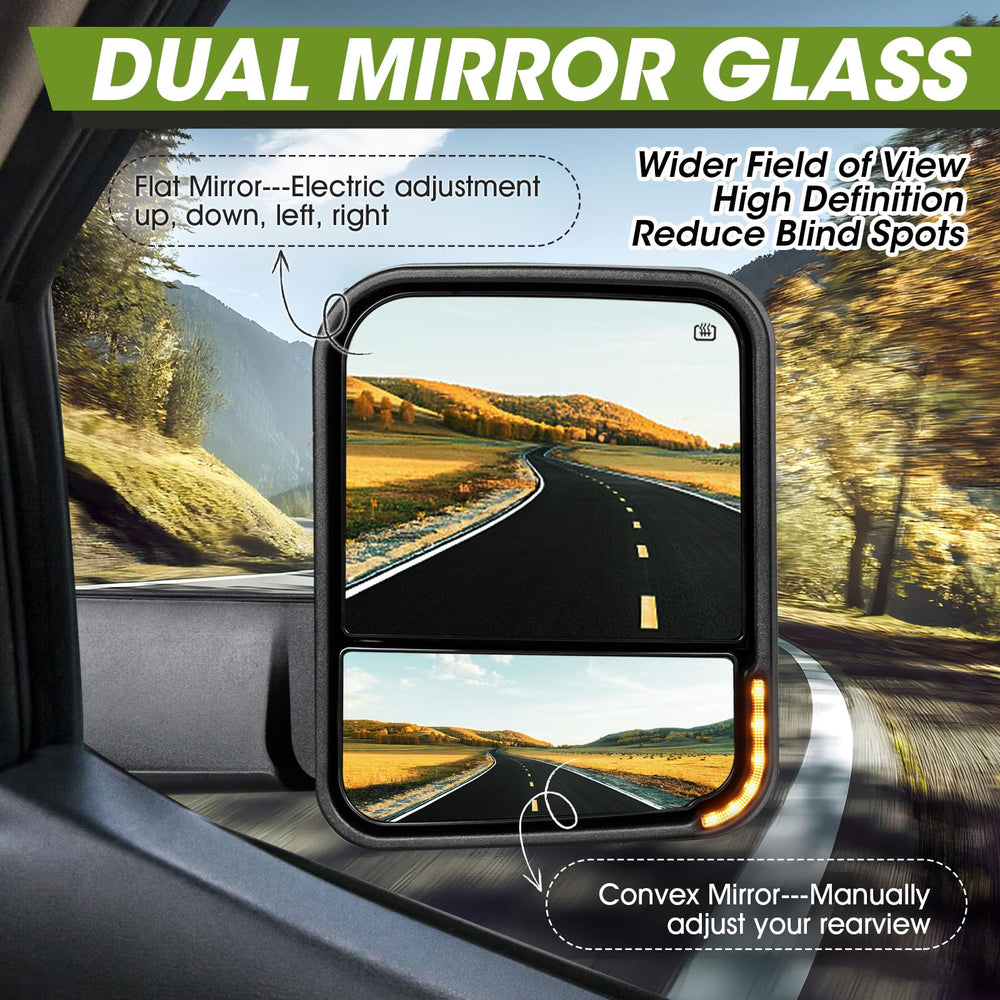 Driver-side puddle lamp on Siziom Switchback mirror for night entry