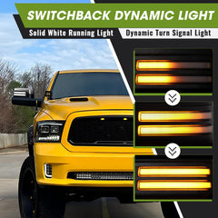 Siziom Switchback mirror set for Ram 2500/3500 improves rear view on long hauls