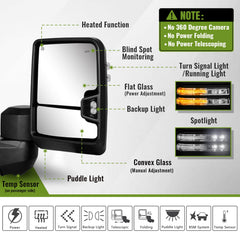 Siziom towing mirror for GMC Sierra passenger side improves wide-angle view while towing