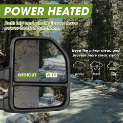 Siziom towing mirrors with spotlights provide extra illumination on dark roads