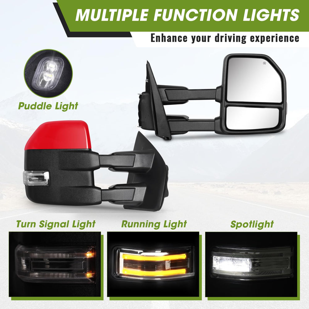 Siziom towing mirrors include turn signal lights for enhanced signaling