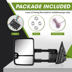 Siziom towing mirrors support manual telescoping and folding for easy parking