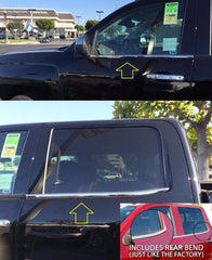 Sizver polished stainless steel window sill trim for Sierra 1500 highlights durable build.