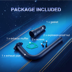SJVLXHI packaging shot shows ready-to-install exhaust kit contents
