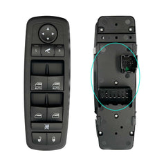 SKCEIDA driver-side master window switch for Ram 1500 assembly enables quick plug-and-play replacement.