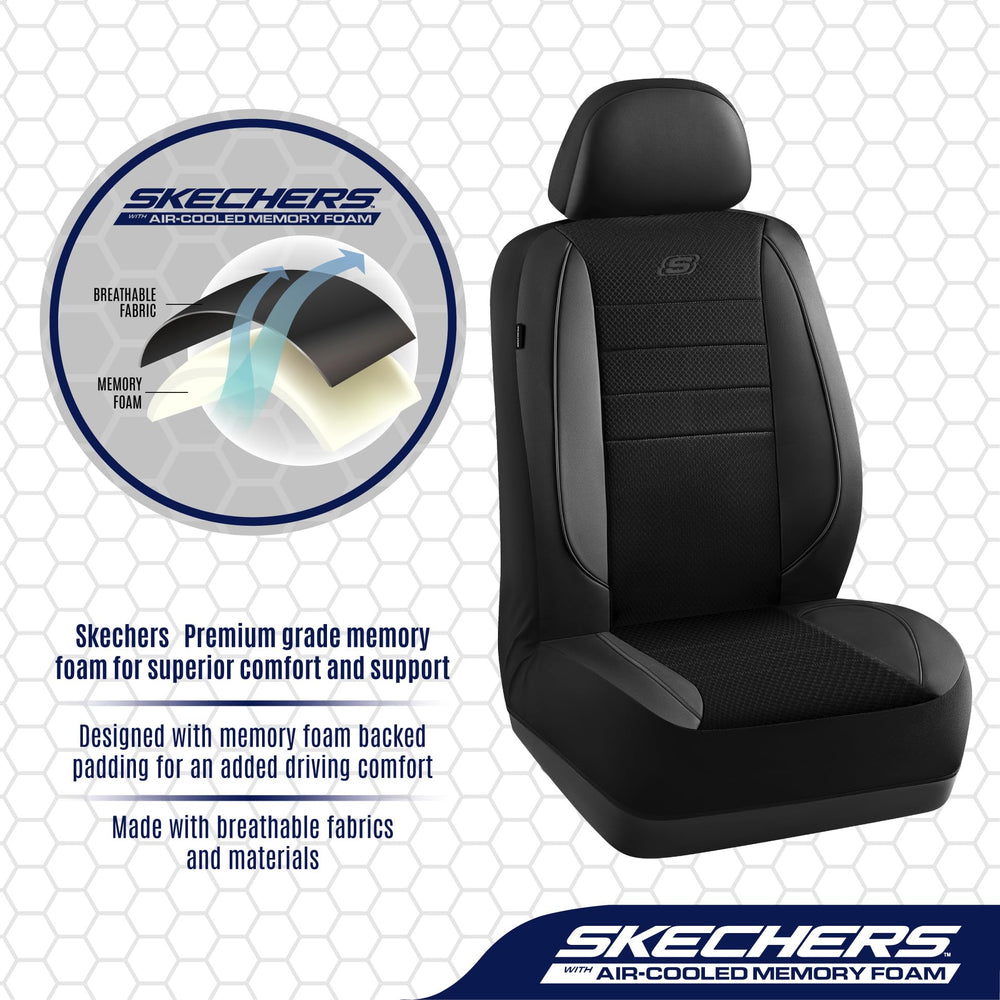 Skechers air-cool mesh fabric close-up shows enhanced airflow.
