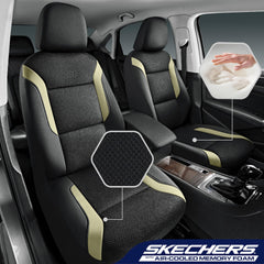 Skechers air-cool mesh fabric seat cover demonstrates breathable, smooth surface