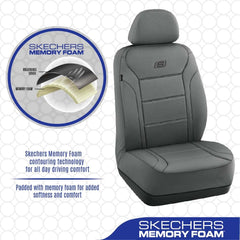 Skechers seat cover showing airbag-compatible seams for safe deployment.