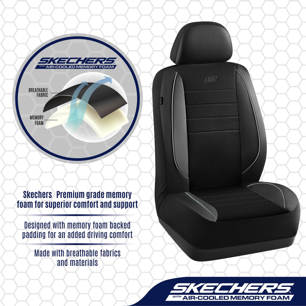 Skechers airbag compatible seams ensure safe deployment through the seat.