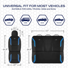 Skechers airbag-compatible seat cover allows safe airbag deployment.