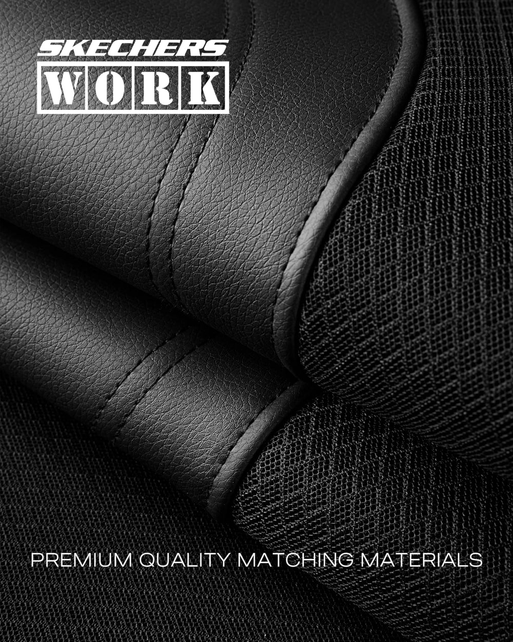 Skechers durable stitching highlighted on seat cover for long-lasting performance.