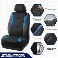 Skechers leather and mesh seat cover blends luxury with airflow.