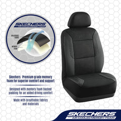 Skechers leather-mesh fabric close-up, durable interior protection with style.