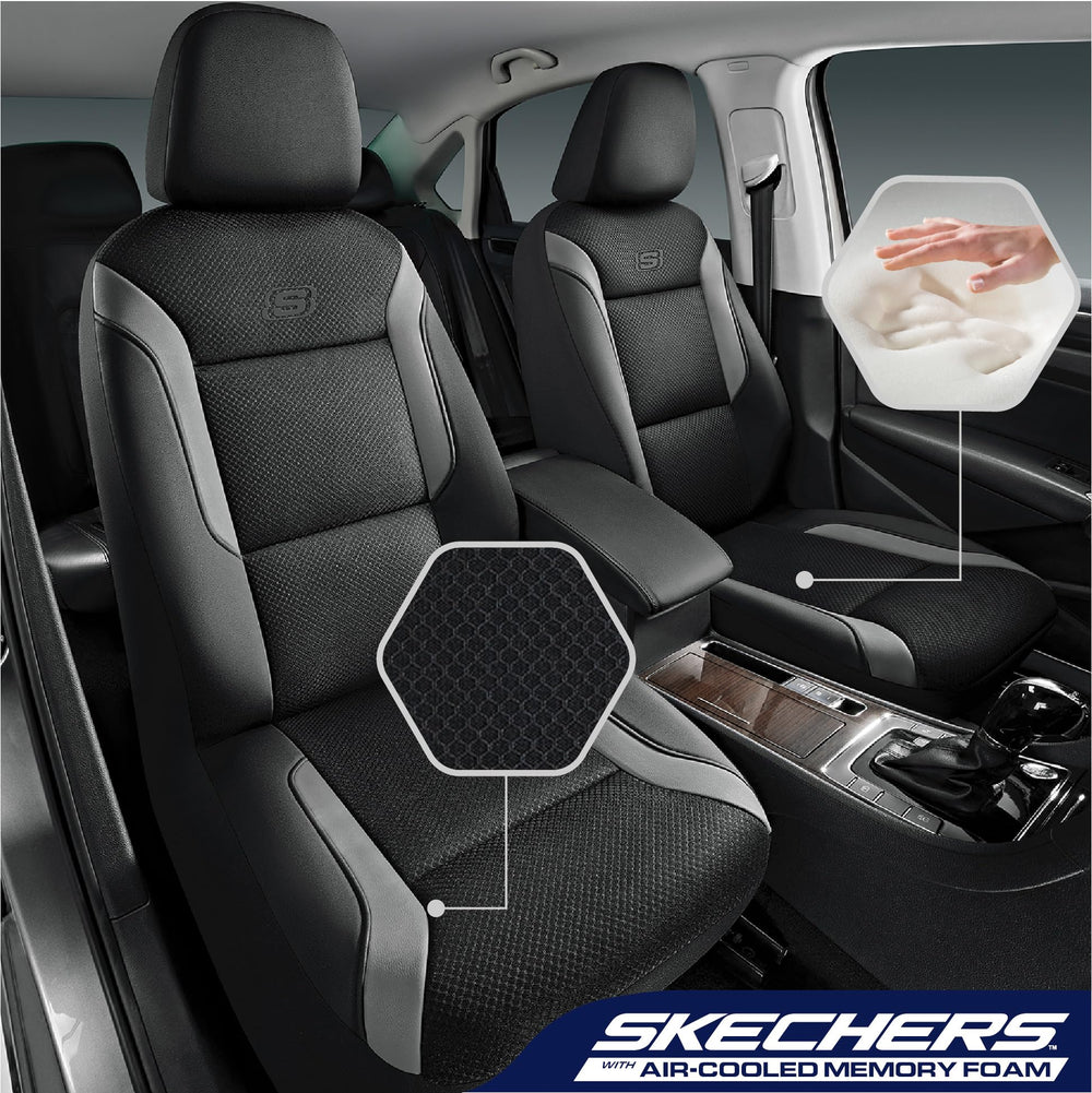 Gray memory foam with air-cool mesh fabric detail for breathability.