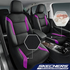 Skechers Memory Foam seat cover showing air-cool mesh breathable top layer