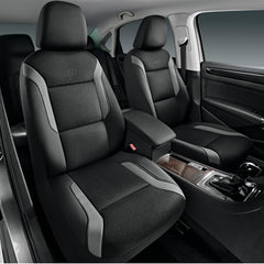 Skechers memory foam car seat cover front view with cushioned support.